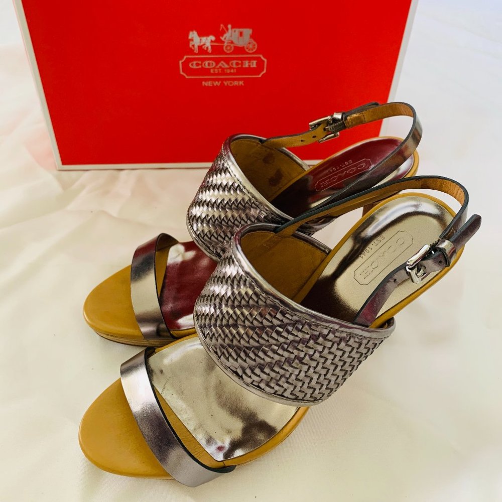 Coach Stiletto Sandal in Metallic size 8,5